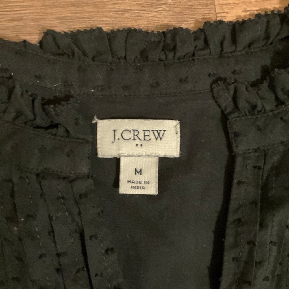 J. Crew Factory black 3/4 sleeve Swiss dot maxi dress, M - Picture 4 of 9